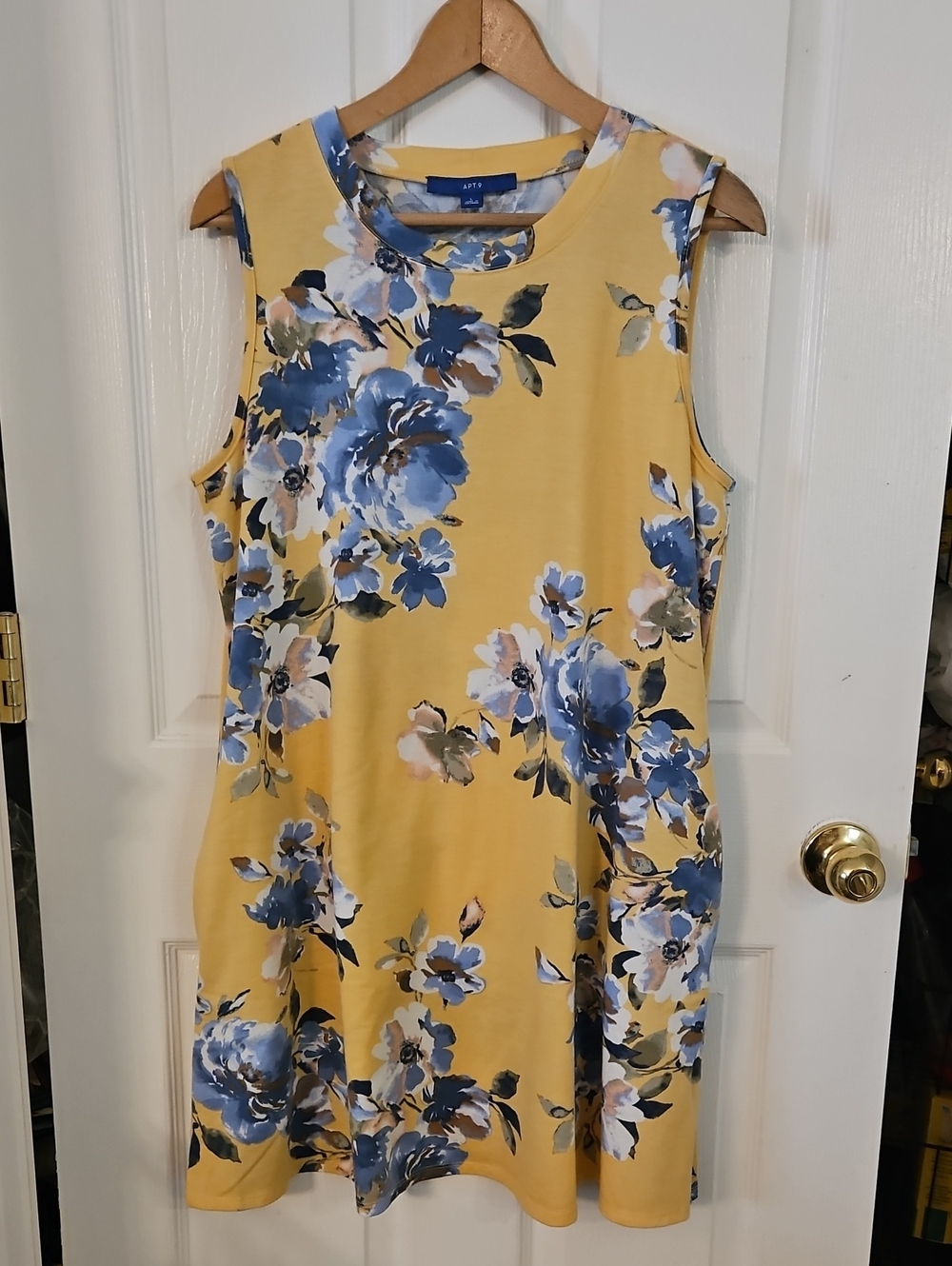 Apt. 9 Yellow Floral Sleeveless A-Line Dress